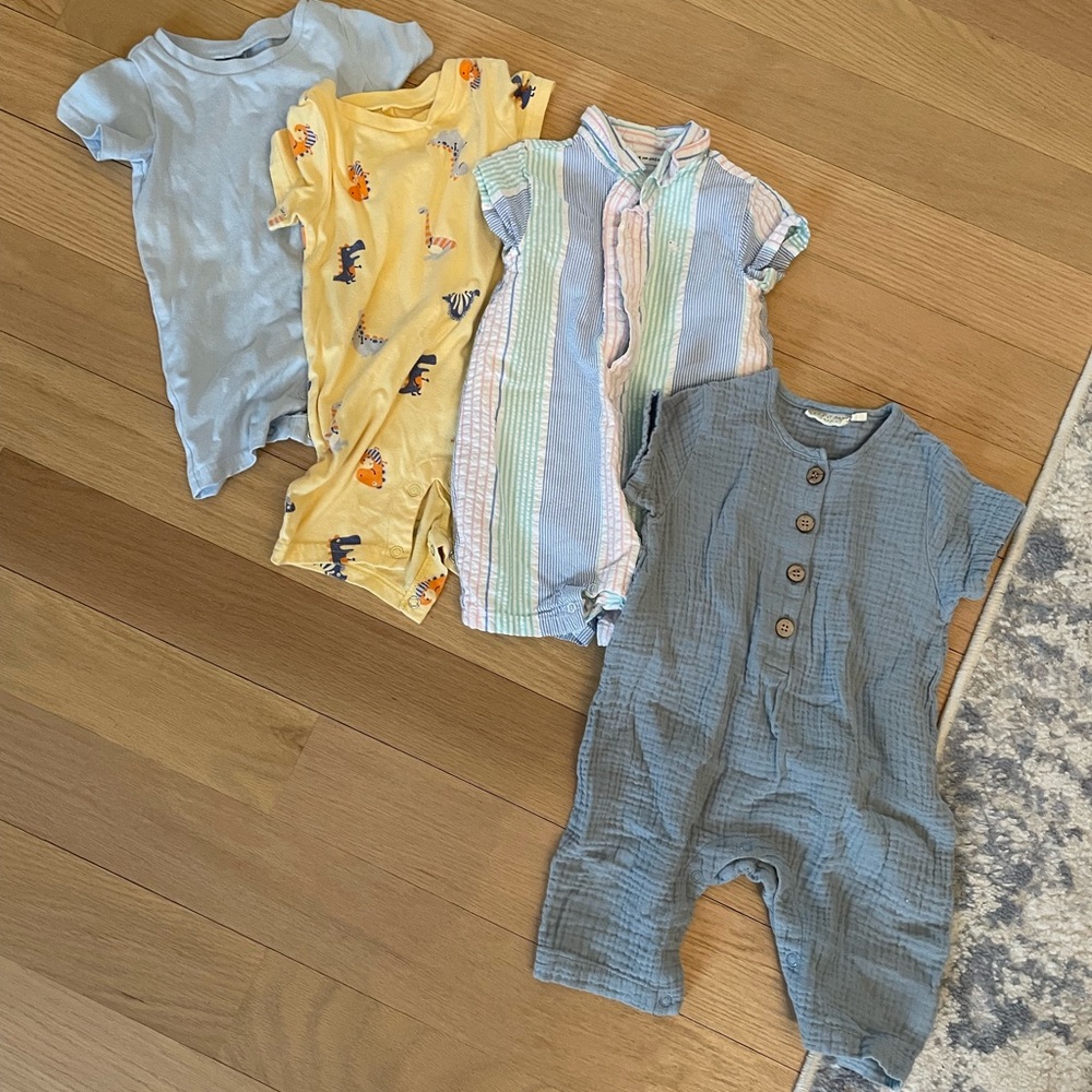 Janie and Jack Pastel Striped Baby Romper + others